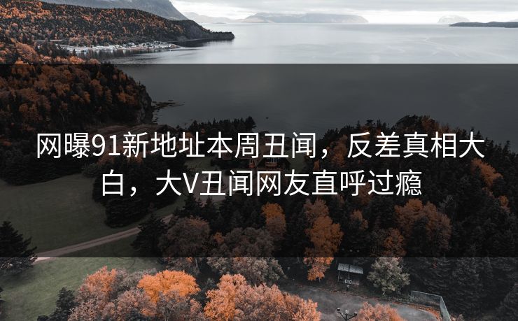 网曝91新地址本周丑闻，反差真相大白，大V丑闻网友直呼过瘾