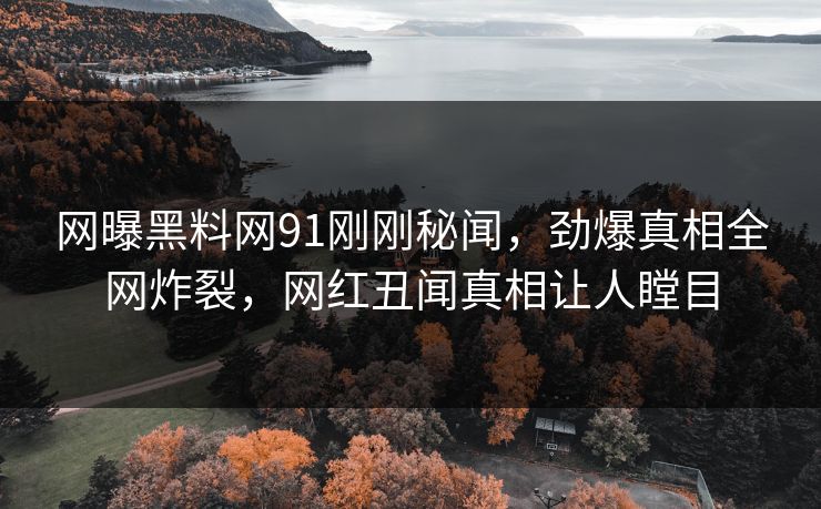 网曝黑料网91刚刚秘闻，劲爆真相全网炸裂，网红丑闻真相让人瞠目