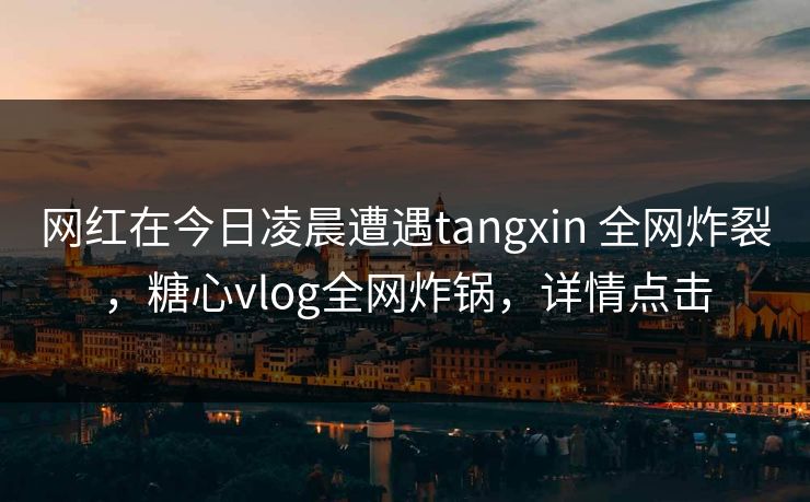 网红在今日凌晨遭遇tangxin 全网炸裂,糖心vlog全网炸锅,详情点击